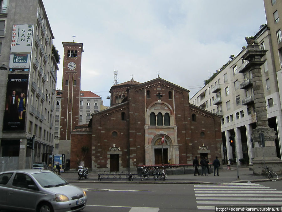 Старейшая церковь Милана, кажется 14 век. Милан, Италия