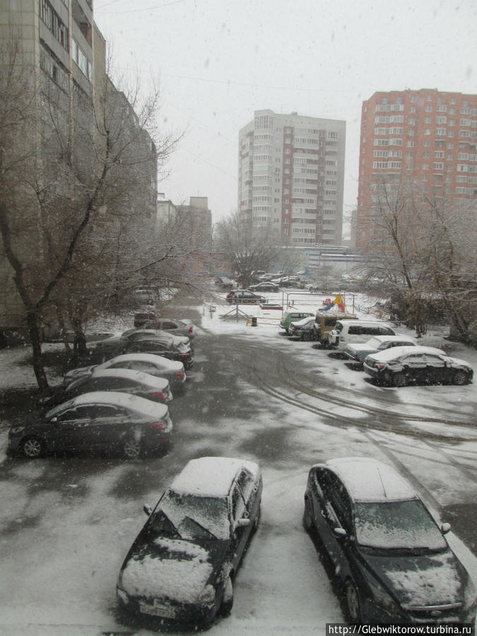 Прогулка по Тюмени в апрельский снегопад Тюмень, Россия