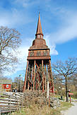 Деревянная колокольня, одно из самых высоких деревянных сооружений в Скансене