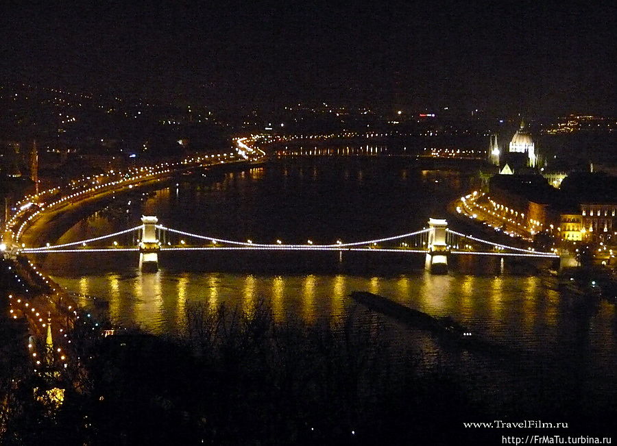 Панорама ночного Дуная Будапешт, Венгрия