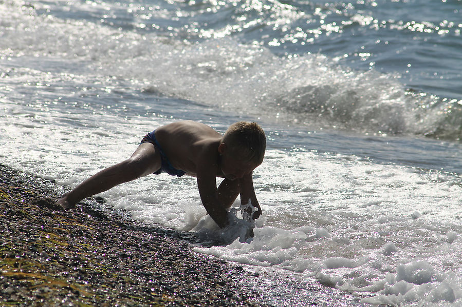 Дети на евпаторийском пляже Евпатория, Россия
