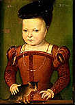 Портрет Карла IX в детстве. Чтобы сберечь от сглаза и злых духов, наследников писали в образе девочки.
