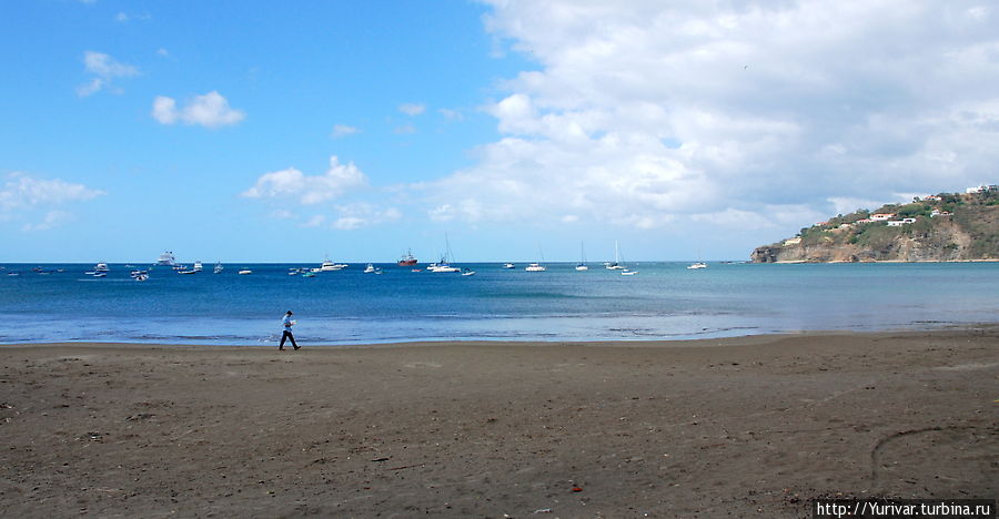 Океанский залив в Сан Хуан дуль Сур Гранада, Никарагуа