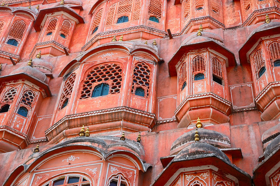 Фасад крупным планом Джайпур, Индия