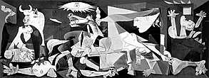 В 1940 году через некоторое время после вступления германских войск в Париж к Пабло Пикассо пришли из гестапо. На столе художника находились открытки с репродукцией Герники. «Это вы сделали?» — задали мастеру риторический вопрос о картине. «Нет, — ответил он, — это сделали вы. Можете взять себе на память».