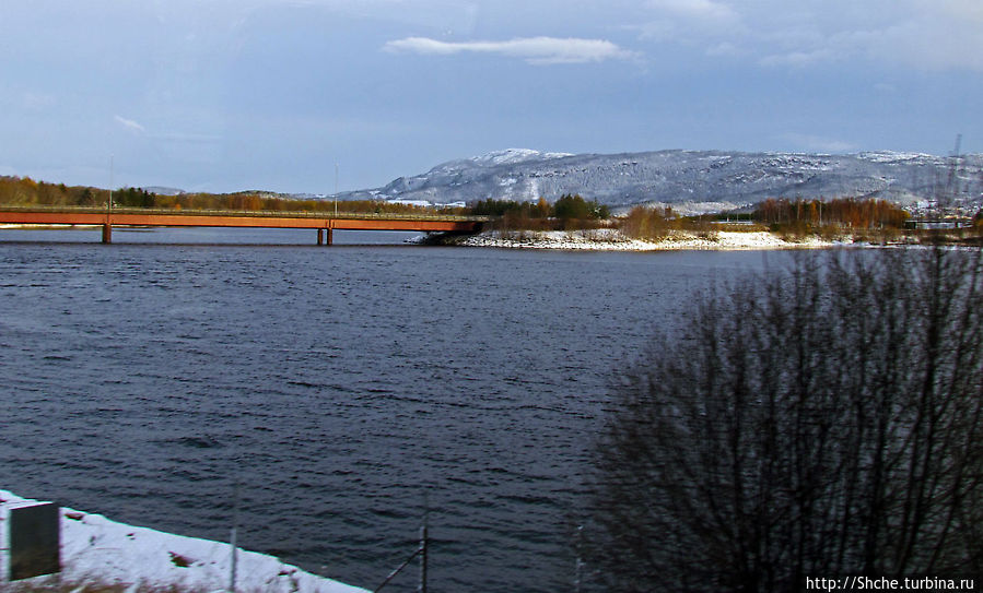 Припорошило наш знакомый фьерд Strindfjorden Вернес, Норвегия