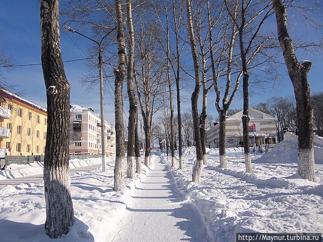 Город белого снега Долинск, Россия