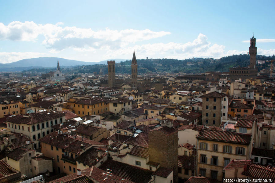 Панорамы зимнего города с кампанилы Джотто Флоренция, Италия
