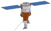 Изначальный вид спутника оптической разведки Янтарь-2К. Спускаемый отсек оранжево-коричневый. 

взято из https://ru.wikipedia.org/wiki/Янтарь-2К