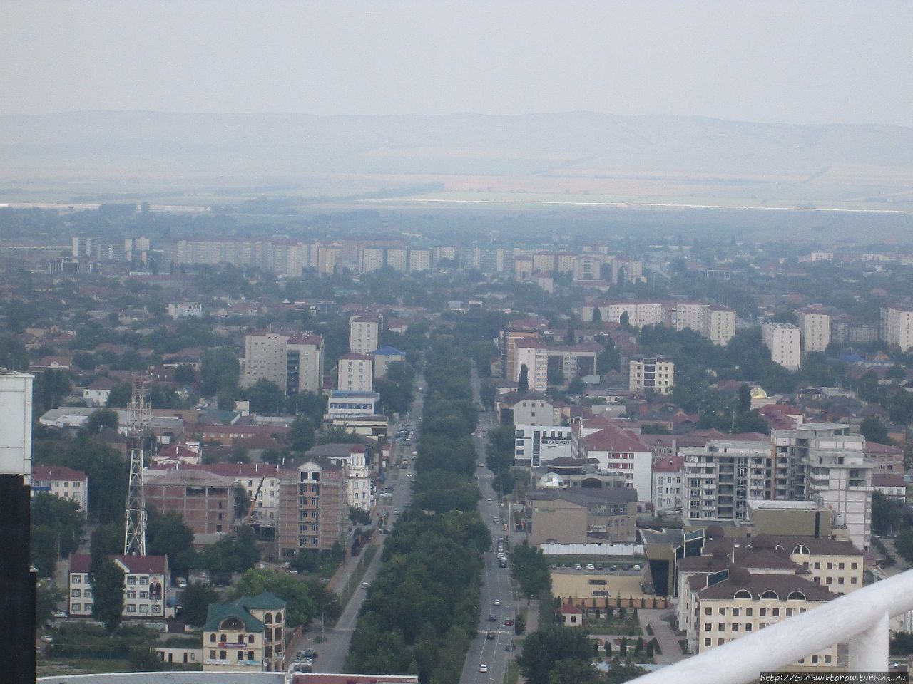 Панорама Грозного с крыши небоскреба