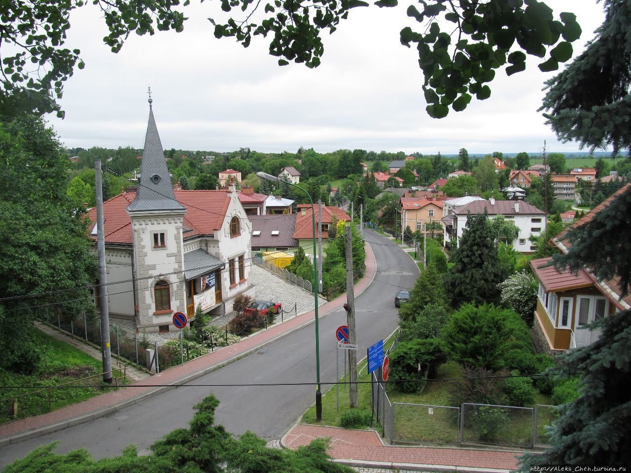 Вид на улицу Ягеллонскую. Ланьцут, Польша