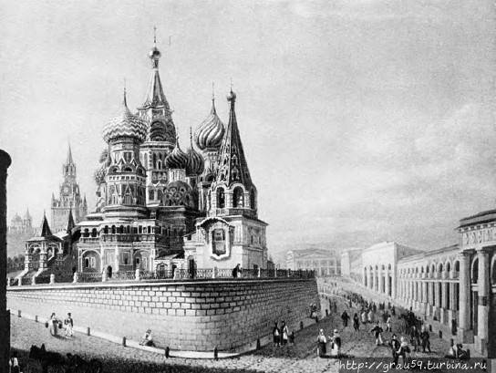Нижние торговые ряды справа на фотографии(Из Интернета) Москва, Россия