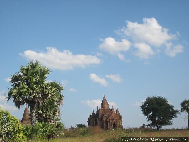 Осмотр храмов в центре баганского поля Баган, Мьянма