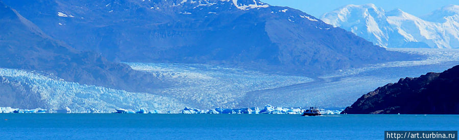 а такое озеро на западе, там, где в него стекают огромные ледники Эль-Калафате, Аргентина