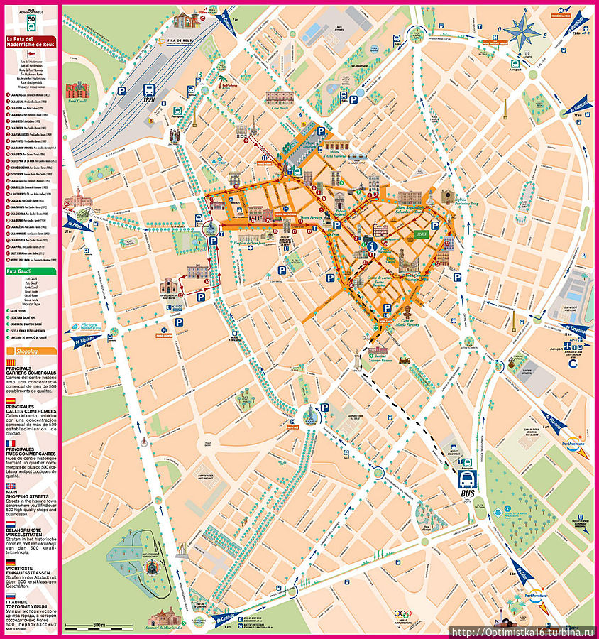 Офис туристической информации и карта маршрутов Реус, Испания