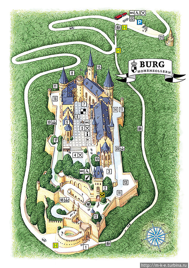 Карта замка Хехинген, Германия