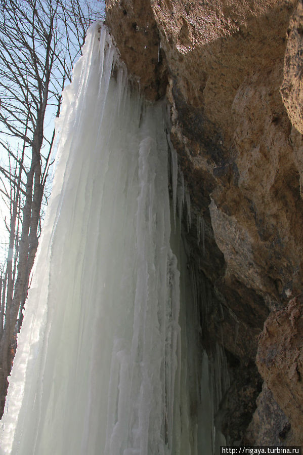 Каньон Кучук-Карасу и водопады Панагии зимой Республика Крым, Россия