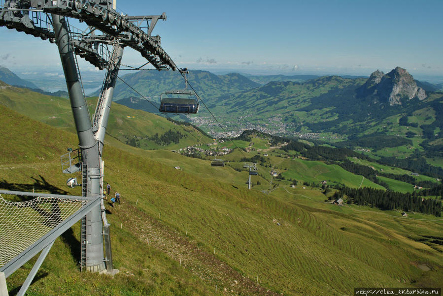 Вид на Швиц и Мифы с вершины Клингеншток Бруннен, Швейцария
