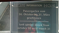 информация о том, что выход к танкам закрыт с 30 октября до 31 марта