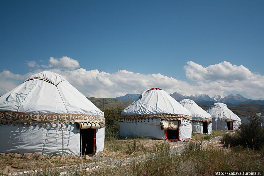 Есть 3 малых юрты на 1 — 2 человек, есть побольше  — на 6. Стоимость 35 $ : входит питание и проживание. Иссык-Кульская область, Киргизия