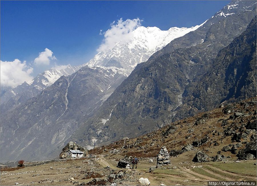 Теперь ландшафт долины стал таким Лангтанг, Непал