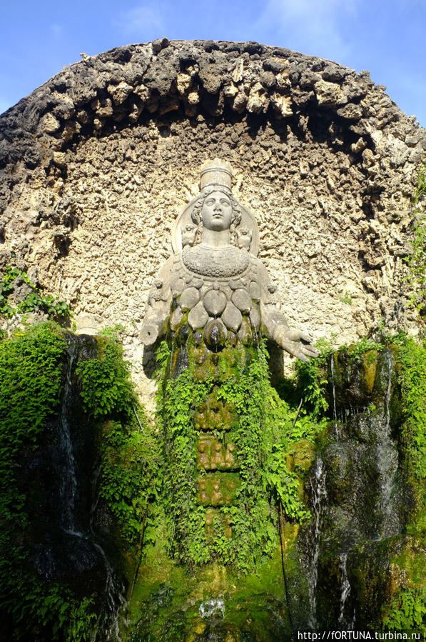 фонтан натуры Тиволи, Италия