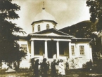 Здание Скорбященской церкви перед закрытием. Съёмки фильма «Княжна Мери» (лето 1926 г.). Из Интернета