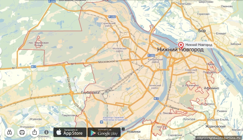 Карта Нижнего Новгорода Нижний Новгород, Россия