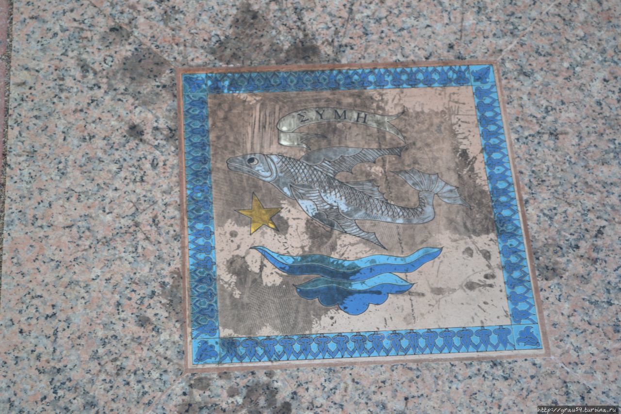 Мозаики в сквере у Аквариума Родос, остров Родос, Греция
