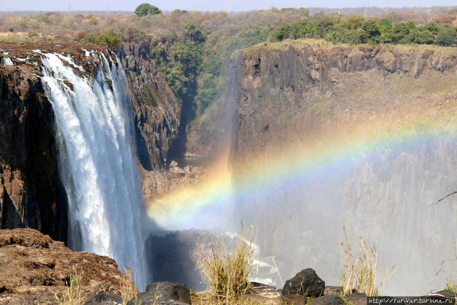 Водопад Виктория в августе и январе Ливингстон, Замбия