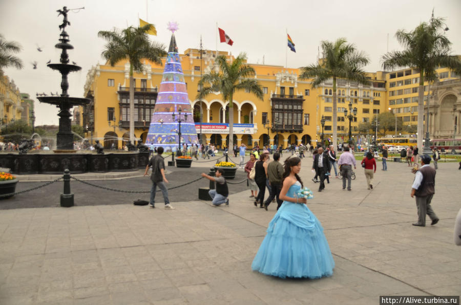 рождественская ёлка и красавица Перу, центр Лимы