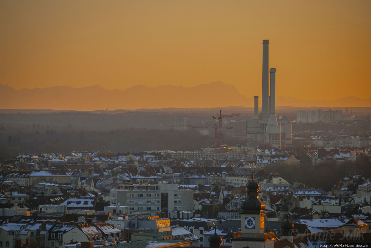 Закат над Мюнхеном Мюнхен, Германия