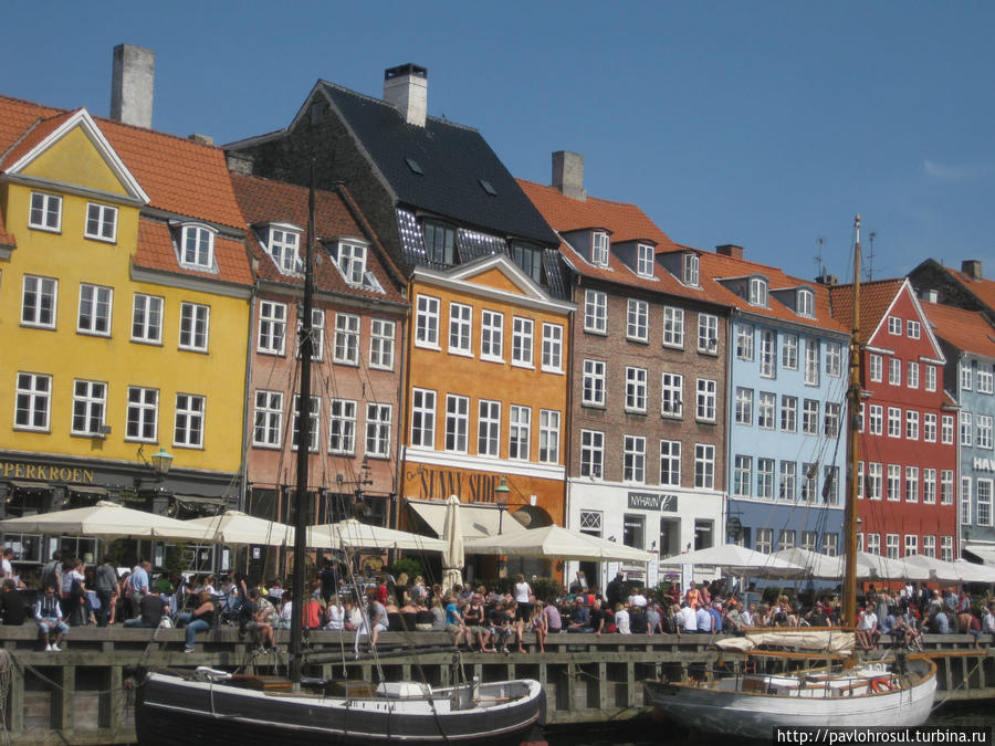 Нюхавн со стороны воды Копенгаген, Дания