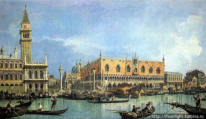 Вид на собор св.Марка и дворец дожей, А. Каналетто Венеция, Италия