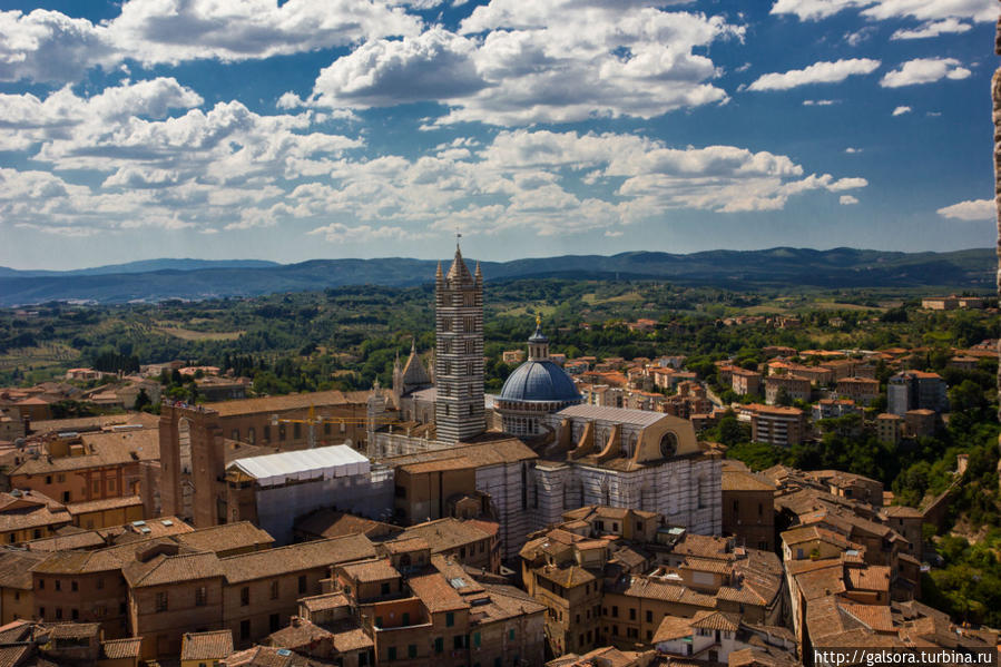 Площадь Piazza del Campo Сиена, Италия