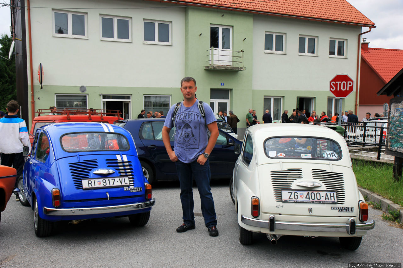 Авто, мото ретро фест в маленьком хорватском городке