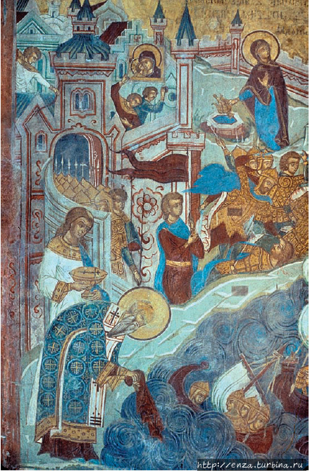 Чудесное спасение Константинополя при помощи Ризы Богоматери, Княгинин монастырь, 1648 г. Фото из Википедии Стамбул, Турция