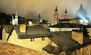Вид на город со стороны крепости Hohensalzburg.
