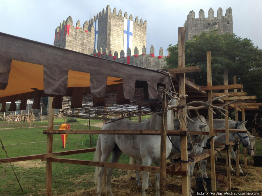 Лошади у Дворца герцогов Брагансских. Гимарайнш, Португалия