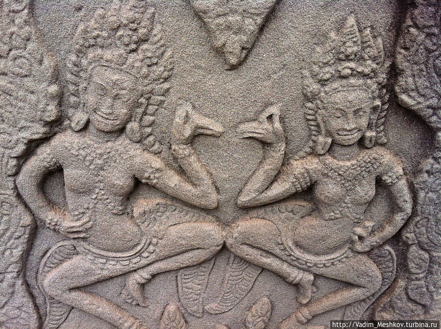 Изображения на барельефе. Ангкор (столица государства кхмеров), Камбоджа