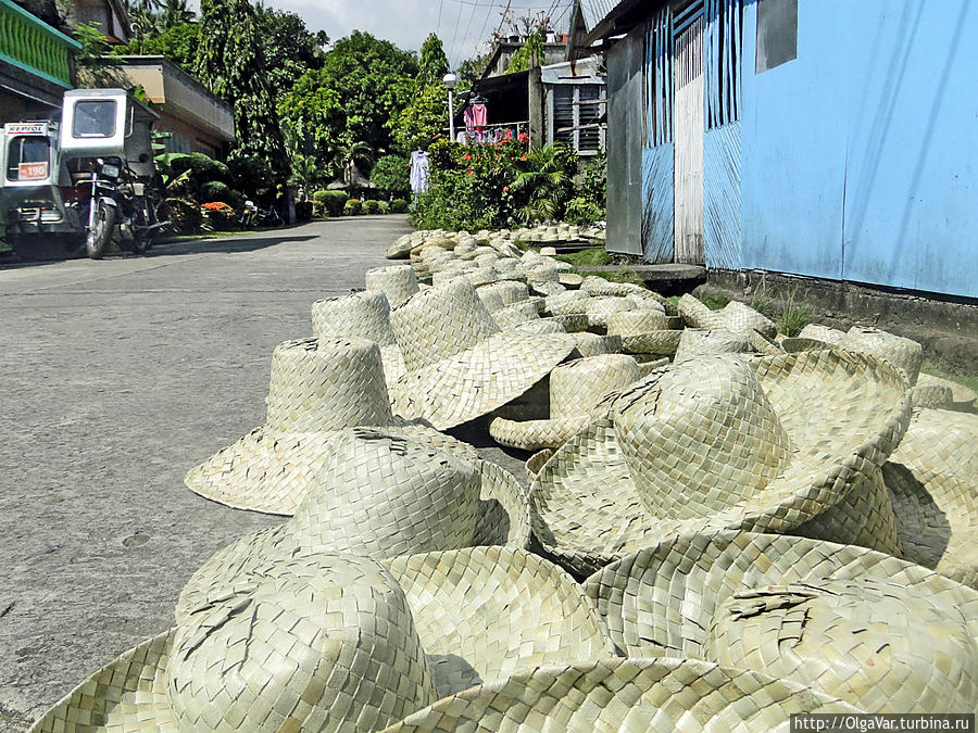 Длинные вереницы шляп у края дороги  — обычная картина в Булусане Булусан, Филиппины