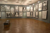 На минус первом этаже сейчас временная выставка Манфреда Бокельмана, посвященная детям, погибшим в концлагерях. Портреты, написанные углем с фотографий, сделанных Гестапо....смотреть в эти лица трудно(