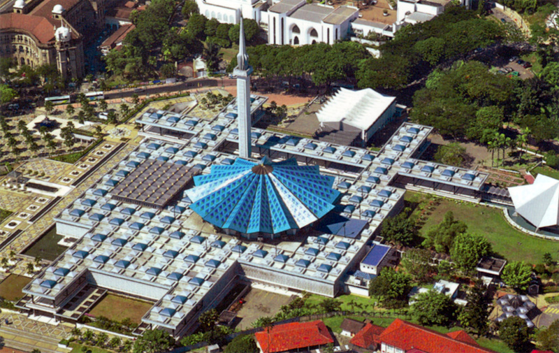 Национальная Мечеть (Masjid Negara). Открытка Куала-Лумпур, Малайзия