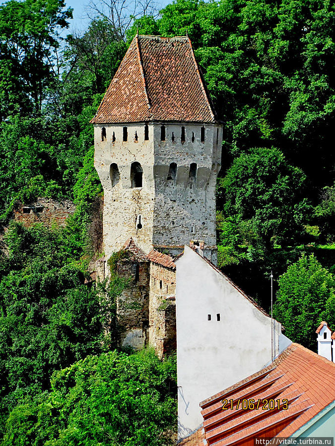 Оборонительная стена города была вначале укреплена 14 башнями, сейчас осталось только 9. Самые примечательные из них: Башня Канатчиков, Башня Портных, Башня Сапожников. Сигишоара, Румыния