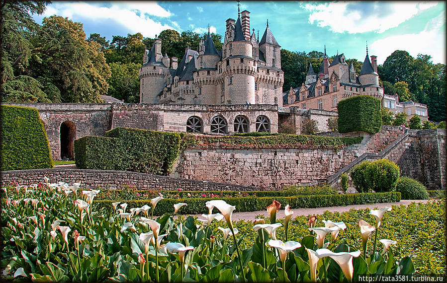 Вид на замок Юссе Риньи-Усе, Франция