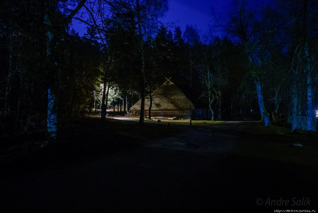 Игры света в зимние сумерки Рига, Латвия