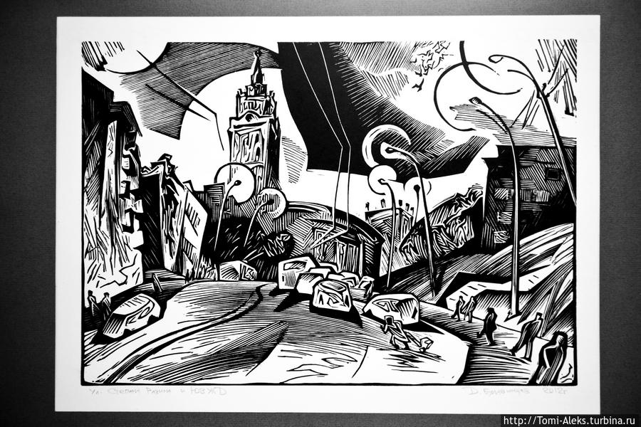 Родной город в интерпретации линогравюры Воронеж, Россия Родной город в интерпретации линогравюры Воронеж, Россия