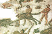 Одна из античных мозаик в музее Сусса (открытка)