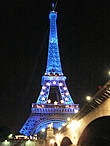 Ги де Мопассан (он в числе многих известных людей Парижа протестовал против строительства) регулярно обедая в ресторане на первом уровне башни на вопрос, зачем он это делает, если башня ему не по душе,  отвечал: Это единственное место во всём огромном Париже, откуда её не видно.