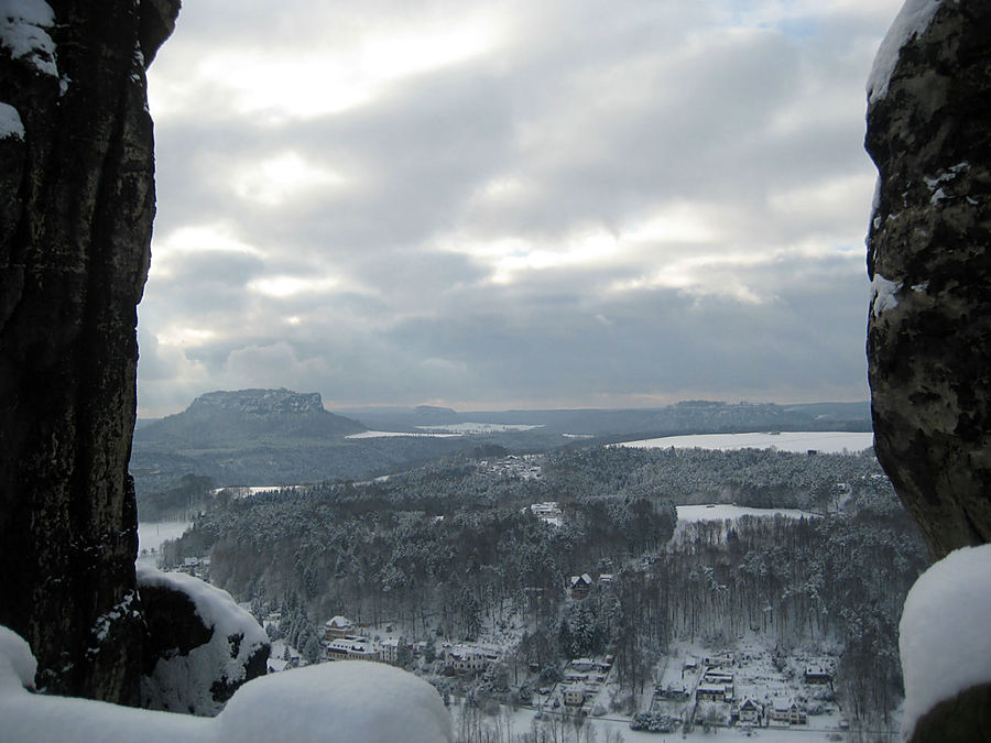 Зимняя Саксонская Сказка Саксонская Швейцария Национальный Парк, Германия